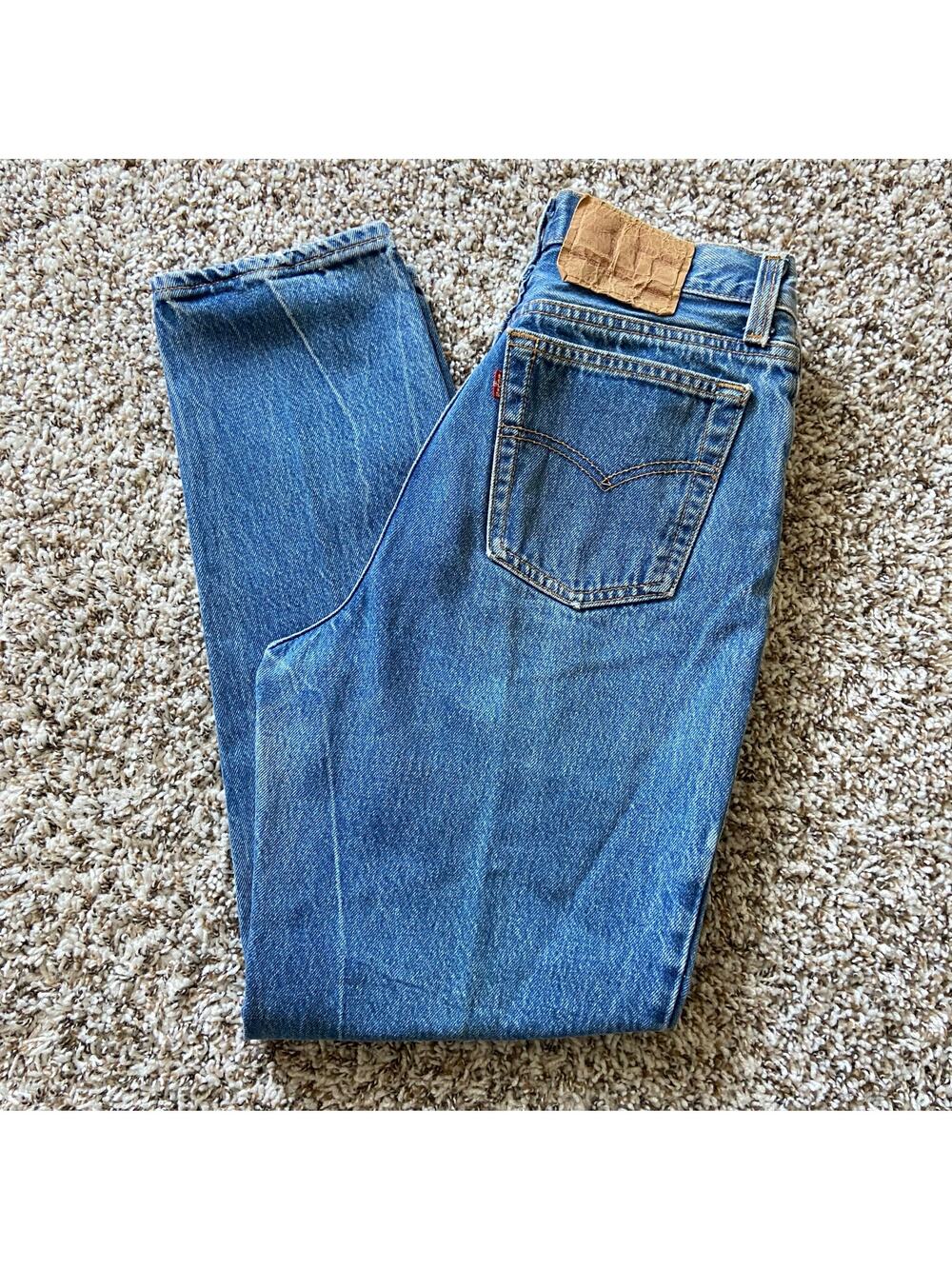 Vintage 1986 Levi's 544 Jeans Women's 9 Button Fly USA Red Tab Taper Relaxed Fit